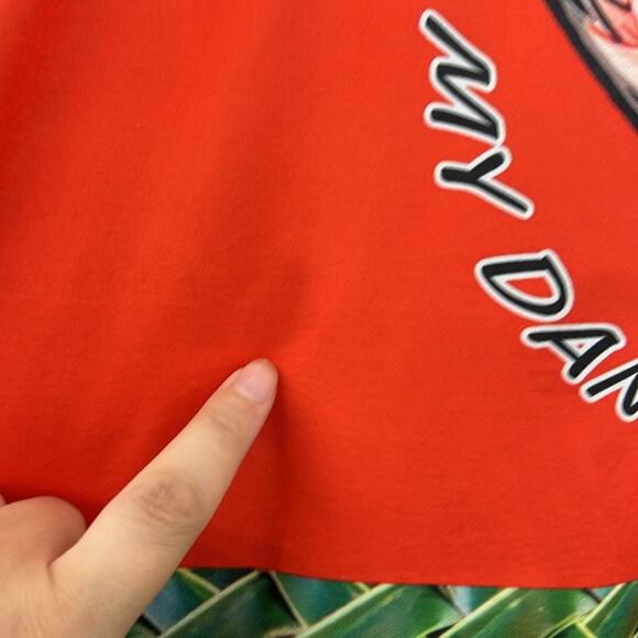 Island Girl Men Unisex Orange/Green Palm Tree Polynesian Graphic T-Shirt Size L - Picture 3 of 9